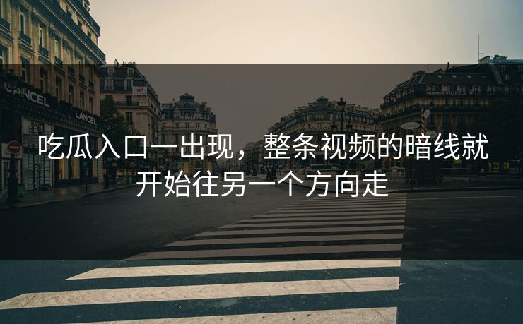 吃瓜入口一出现，整条视频的暗线就开始往另一个方向走